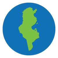 Tunisia map. Map of Tunisia in globe design with blue circle vector
