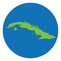 Cuba map. Map of Cuba in green color and blue globe shape vector