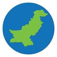 Pakistan map. Map of Pakistan in globe design with blue circle vector