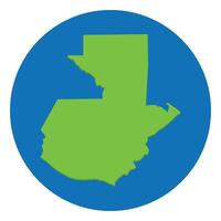 Guatemala map. Map of Guatemala in green color and blue globe shape vector