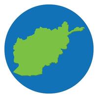 Afghanistan map. Map of Afghanistan in green color and blue globe shape vector