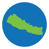 Nepal map. Map of Nepal in globe design with blue circle vector