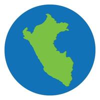 Peru map. Map of Peruin in globe design with blue circle vector