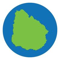 Uruguay map. Map of Uruguay in globe design with blue circle vector