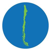 Chile map. Map of Chile in green color and blue globe shape vector