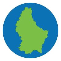 Luxembourg map. Map of Luxembourg in green color and blue globe vector