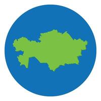 Kazakhstan map. Map of Kazakhstan in green color and blue globe vector