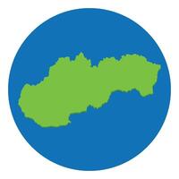 Slovakia map. Map of Slovakia in globe design with blue circle vector