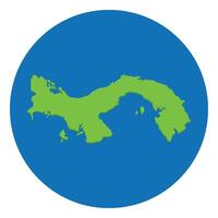 Panama map. Map of Panama in globe design with blue circle vector