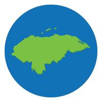 Honduras map. Map of Honduras in green color and blue globe shape vector