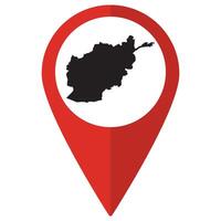Afghanistan map. Map of Afghanistan on map pin icon red color isolated vector
