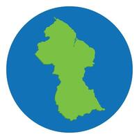 Guyana map. Map of Guyana in green color and blue globe shape vector