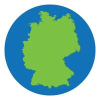 German map. Map of Germany in green color and blue globe shape vector