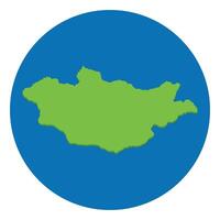 Mongolia map. Map of Mongolia in globe design with blue circle vector