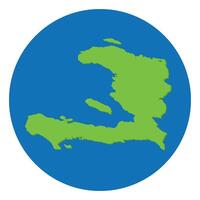 Haiti map. Map of Haiti in green color and blue globe shape vector