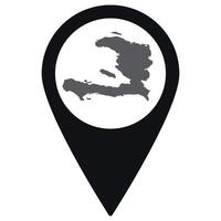 Haiti map. Map of Haiti on map pin icon black color isolated vector