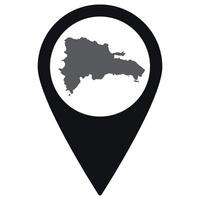 Dominican Republic map. Map of Dominican Republic on map pin icon black color isolated vector
