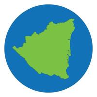 Nicaragua map. Map of Nicaragua in globe design with blue circle vector