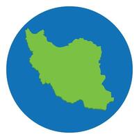 Iran map. Map of Iran in green color and blue globe shape vector