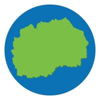 North Macedonia map. Map of North Macedonia in globe design with blue circle vector