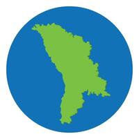Moldova map. Map of Moldova in globe design with blue circle color vector
