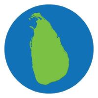Sri Lanka map. Map of Sri Lanka in globe design with blue circle vector