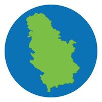 Serbia map. Map of Serbia in globe design with blue circle vector