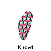 Khovd map. map of Mongolia Country colorful design, illustration design template on white background vector