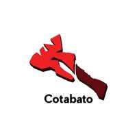 Cotabato City world map design template, graphic style isolated on white background, suitable for your company vector