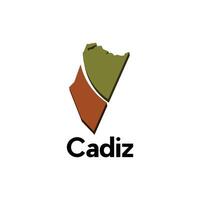 Cadiz City world map design template, graphic style isolated on white background, suitable for your company vector