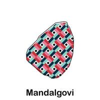 Mandalgovi map. map of Mongolia Country colorful design, illustration design template on white background vector