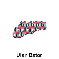 Ulan Bator map. map of Mongolia Country colorful design, illustration design template on white background vector