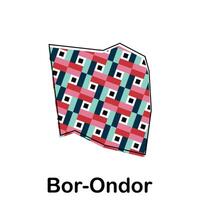 Bor Ondor map. map of Mongolia Country colorful design, illustration design template on white background vector