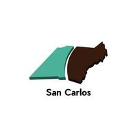San Carlos City world map design template, graphic style isolated on white background, suitable for your company vector