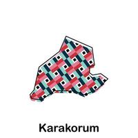 Map of Karakorum colorful modern geometric design, World map country illustration template vector