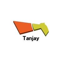 Tanjay City world map design template, graphic style isolated on white background, suitable for your company vector