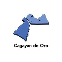 Cagayan de Oro City world map design template, graphic style isolated on white background, suitable for your company vector
