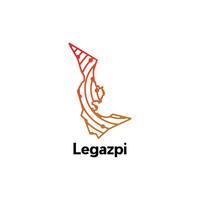 Map City of Legazpi. map of the Philippines Country. Borders of for your design with line and dot style technology design template vector