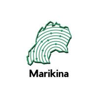 Map City of Marikina. map of the Philippines Country. Borders of for your design with line and dot style technology design template vector