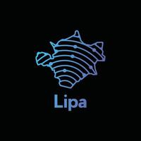 Map City of Lipa. map of the Philippines Country. Borders of for your design with line and dot style technology design template vector