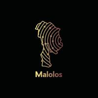 Map City of Malolos. map of the Philippines Country. Borders of for your design with line and dot style technology design template vector