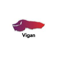 Vigan map City, administrative division of Philippines Country gradient color style. illustration design template vector