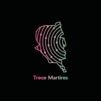 Map City of Trece Martires. map of the Philippines Country. Borders of for your design with line and dot style technology design template vector