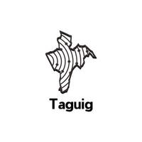Map City of Taguig. map of the Philippines Country. Borders of for your design with line and dot style technology design template vector