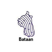 Map City of bataan. map of the Philippines Country. Borders of for your design with line and dot style technology design template vector