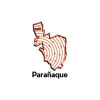 Map City of Paranaque. map of the Philippines Country. Borders of for your design with line and dot style technology design template vector