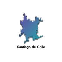 Santiago de Chile map City, administrative division of Philippines Country gradient color style. illustration design template vector