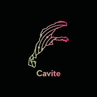 Map City of Cavite. map of the Philippines Country. Borders of for your design with line and dot style technology design template vector