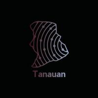 Map City of Tanauan. map of the Philippines Country. Borders of for your design with line and dot style technology design template vector