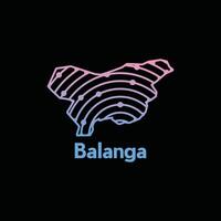 Map City of Balanga. map of the Philippines Country. Borders of for your design with line and dot style technology design template vector